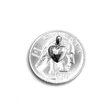 Load image into Gallery viewer, 14k White Gold Tiny shiny Heart pendant charm fine gift jewelry for women 0.5g
