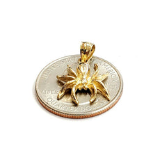 Load image into Gallery viewer, New 14k yellow Gold solid Spider Pendant charm fine jewelry 2.1g

