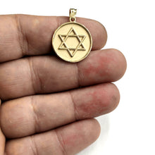 Load image into Gallery viewer, 14k yellow gold Round star of David Jewish Israel charm pendant Fine jewelry 4g

