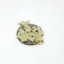 Load image into Gallery viewer, 10k yellow gold 100 dollar sign money bag tree lucky pendant charm gift 2.4g

