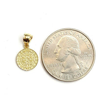 Load image into Gallery viewer, 14k gold tiny two tone round saint Benedict San Benito pendant 0.39" 0.9g
