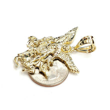 Load image into Gallery viewer, New 10k yellow gold saint Michael pendant charm fine religious gift jewelry 7g
