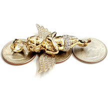 Load image into Gallery viewer, 14k yellow Gold 3D full body angel Pendant fine jewelry 15.5g
