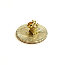 Load image into Gallery viewer, New 14k yellow gold Solid Tiny 3D Bell pendant charm Gift fine jewelry 1.9g
