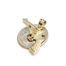 Load image into Gallery viewer, 14k yellow solid Gold handgun pistol gun Pendant charm fine gift jewelry 2.6g
