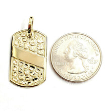 Load image into Gallery viewer, 10k yellow Gold solid men's nugget dog tag Pendant charm fine gift jewelry 2.8g
