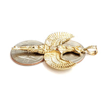 Load image into Gallery viewer, 14k yellow solid Gold Egyptian isis winged goddess Pendant fine jewelry 10.6g
