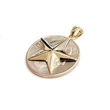 Load image into Gallery viewer, 14k yellow gold star pendant charm celestial astronomy gift fine jewelry 1.7g
