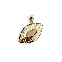 Load image into Gallery viewer, New 14k yellow Gold football ball Pendant charm fine sport jewelry unisex 3g
