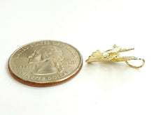 Load image into Gallery viewer, 14k yellow Gold solid hummingbird Pendant charm fine gift jewelry for her 1g
