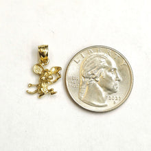 Load image into Gallery viewer, New 14k yellow Gold mouse Pendant animal charm Children gift fine jewelry 1.2g
