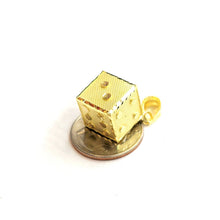 Load image into Gallery viewer, 10k yellow Gold 3D dice Pendant charm gamble Vegas gift sport fine jewelry 6.6g
