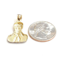 Load image into Gallery viewer, 14k two tone gold Jesus Malverde Narco saint Sinaloa pendant fine jewelry 2.2g
