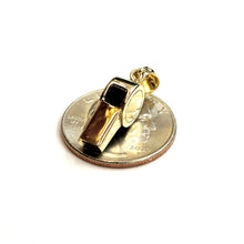 Load image into Gallery viewer, 14k yellow Gold 3D Whistle Coach Athletics  Pendant sport game fine jewelry 3.8g
