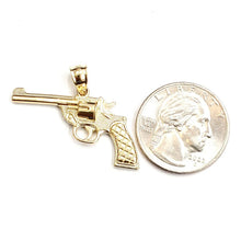 Load image into Gallery viewer, 14k yellow solid Gold handgun pistol gun Pendant charm fine gift jewelry 2.6g
