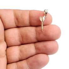 Load image into Gallery viewer, 14k yellow Gold solid 3D lawn Dart Pendant charm dartist gift fine jewelry 0.9g
