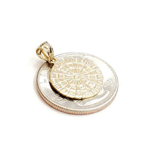 Load image into Gallery viewer, New 14k yellow Gold solid round Dart Board Pendant 0.63" gift fine jewelry 1.6g
