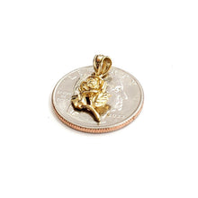 Load image into Gallery viewer, New 14k yellow solid Gold rose flower Pendant charm gift fine jewelry 1.3g
