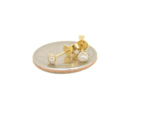 Load image into Gallery viewer, New 14k yellow Gold 0.13Ct Round Diamonds stud Earrings gift Push Back Fastening
