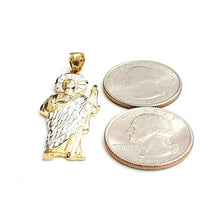 Load image into Gallery viewer, 14k two tone gold saint Jude juda pendant charm fine religious gift jewelry 3.5g
