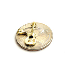 Load image into Gallery viewer, 14k yellow Gold solid Tiny Guitar Pendant gift music instrument fine jewelry 0.9g
