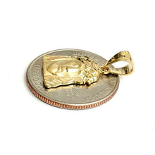 Load image into Gallery viewer, 14k yellow gold tiny jesus face head pendant charm fine religious jewelry 2.1g
