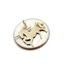 Load image into Gallery viewer, New 14k yellow gold unicorn full body pendant charm shiny gift fine jewelry 1g
