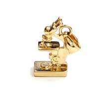 Load image into Gallery viewer, New 14k Yellow Gold 3D microscope Pendant charm science tool fine jewelry 2.3g
