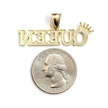 Load image into Gallery viewer, New 10k yellow Gold Queen Crown Tiara word Pendant charm gift fine jewelry 2.9g
