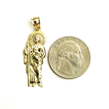 Load image into Gallery viewer, 10k yellow gold saint Jude juda pendant charm fine religious gift jewelry 2g
