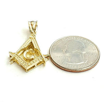 Load image into Gallery viewer, New 10k yellow Gold Freemason Masonic solid Pendant charm jewelry fine gift 2.9g
