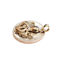 Load image into Gallery viewer, New 14k yellow Gold solid octopus Pendant charm gift fine jewelry unisex 2.1g

