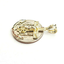 Load image into Gallery viewer, New 10k solid yellow Gold Jesus anchor and wheel Pendant charm fine jewelry 2.2g

