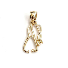 Load image into Gallery viewer, 14K Yellow Gold 3D medical stethoscope doctor nurse Pendant Fine Jewelry 1g
