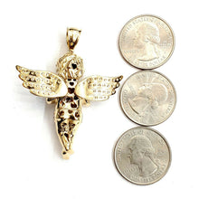 Load image into Gallery viewer, 14k yellow Gold 3D full body angel Pendant fine jewelry 15.5g
