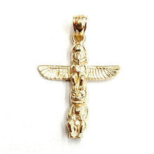 Load image into Gallery viewer, New 14k yellow gold Totem pole Mythology pendant fine jewelry 1.8g
