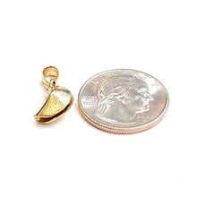 Load image into Gallery viewer, 14k yellow gold Fortune cookie pendant lucky charm gift for her fine jewelry 2g
