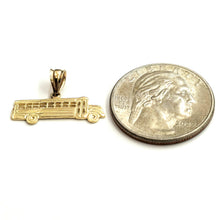 Load image into Gallery viewer, 14k yellow Gold Tiny School Bus vehicle Car Pendant charm gift fine jewelry 0.9g
