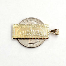 Load image into Gallery viewer, New 14k yellow gold 100 dollar bill money lucky pendant charm fine jewelry 2.1g
