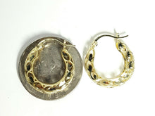 Load image into Gallery viewer, 10K yellow Gold 0.72" 3.5mm Turkish hoop Earrings Round fine jewelry 1.8g

