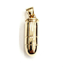 Load image into Gallery viewer, 14k yellow gold 3D bullet pendant charm military gift fine jewelry 9g
