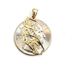Load image into Gallery viewer, New 14k yellow gold California outline map pendant charm palm fine jewelry 1.4g
