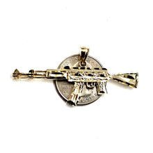 Load image into Gallery viewer, 14k yellow Gold AK-47 machine gun military rifle Pendant charm fine gift 8.7g
