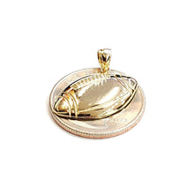 Load image into Gallery viewer, New 14k yellow Gold football ball Pendant charm fine sport jewelry unisex 3g
