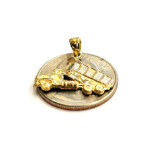 Load image into Gallery viewer, 14k yellow Gold  Dump truck car trucking Pendant charm gift fine jewelry 2.3g
