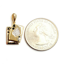 Load image into Gallery viewer, 14k yellow solid Gold playing card Pendant charm casino fine jewelry unisex 2.7g

