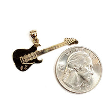 Load image into Gallery viewer, New 14k yellow Gold solid Guitar Pendant gift music instrument fine jewelry 1.7g
