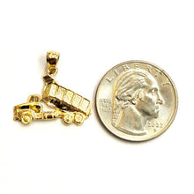 Load image into Gallery viewer, 14k yellow Gold  Dump truck car trucking Pendant charm gift fine jewelry 2.3g
