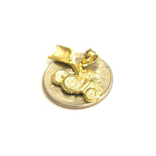 Load image into Gallery viewer, 14k yellow Gold  Bulldozer Loader truck car Pendant charm gift fine jewelry 2.9g
