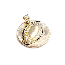 Load image into Gallery viewer, New 14k yellow Gold football ball Pendant charm fine sport jewelry unisex 3g
